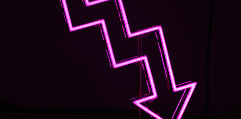 Follow these simple marketing hacks and your numbers can go down just like this neon arrow!